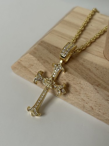 Collana croce oro 18k - xp, –