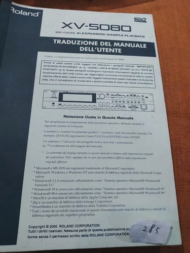 Manuale italiano roland - manuale, in