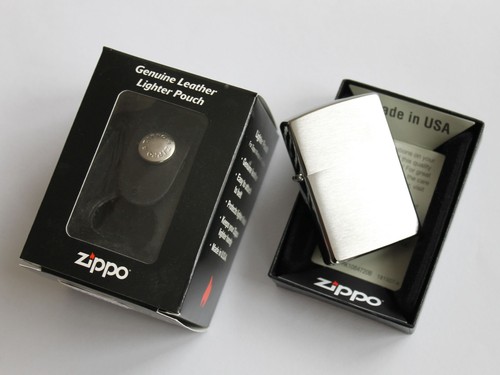 Zippo lighter chrome brushed - lighter,