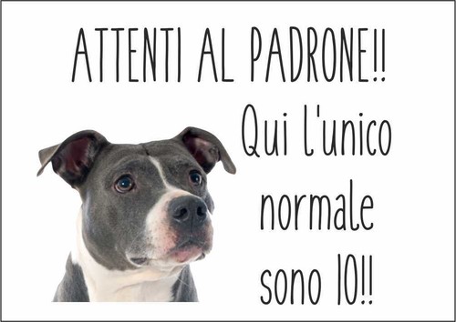 Cartello segnaletico amstaff - cartello,
