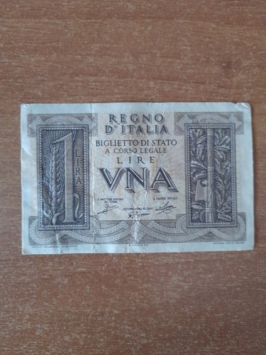 Banconota lire una - banconota, regno