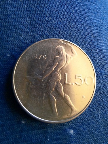 Moneta lire vulcano con - moneta, 50