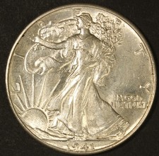 Mezzo dollaro 1941 50C Walking