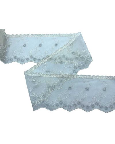 Passamaneria tulle pizzo panna - tulle,