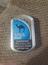CAMMELLO VUOTO SNUS FROST 15 BUSTINE LATTA TABACCO IN BUONE CONDIZIONI