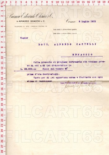E7818 documento storico 1913 - storico,