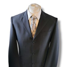 Giacca blazer uomo Tom inglese taglia 38R misto lana navy comoda elasticizzata 2 bottoni