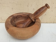 VECCHIO MORTAIO IN LEGNO D'ULIVO OTTIMO PER FARE IL PESTO ALLA GENOVESE