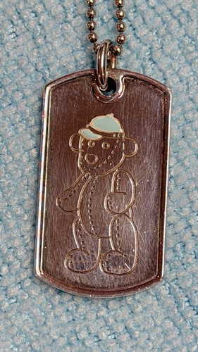 Targhetta cane orso blu - , gucci