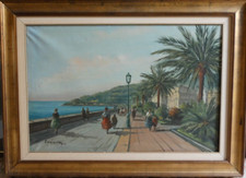 Grande Quadro olio su tela anni 80 riviera Ligure pittore Appalanti