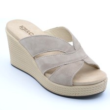 Sandali da donna IGI & CO zatteroni in vera pelle ciabatte con zeppa alta sabot