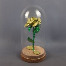 Scultura Rosa Gialla Ferro Battuto In Campana Vetro Simon Saronni Serie 62/100