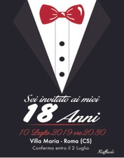 Biglietti Inviti 18 anni Compleanno Personalizzati Party