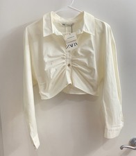 ZARA camicia corta bianca crop