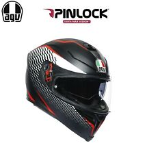 CASCO AGV INTEGRALE MOTO K5 THUNDER MATT BLACK WHITE MAX PINLOCK VISION