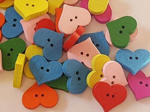 Bottoni cuore legno - cuore,