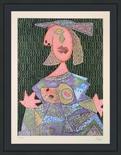 ENRICO BAJ "FEMME ASSISE" 1972