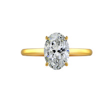 Anello ovale in oro giallo 14