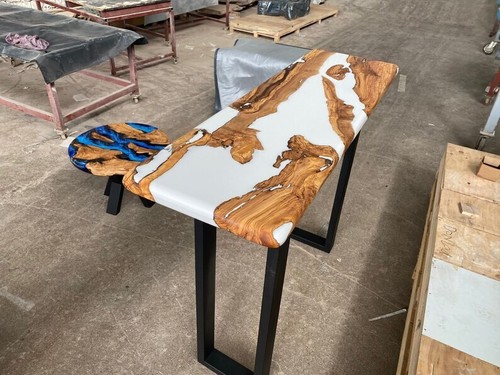 Custom epoxy consol table - custom,