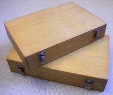 2 VINTAGE WOODEN STORAGE BOXES