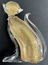 Scultura gatto vetro artistico