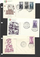 L12) n. 3 FDC Italia Repubblica 1955 Trieste AMG FTT Italia al Lavoro stelle