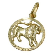 Ciondolo, Segno Zodiacale Leone In Oro Giallo 375, Ciondolo In Oro