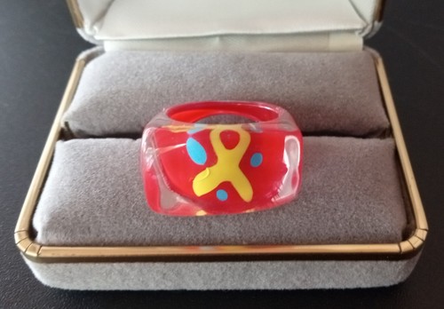 Anello vintage plastica - vintage,