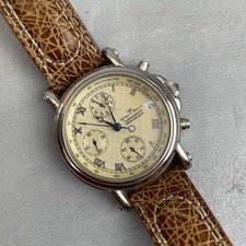 Montre homme YONGER &  BRESSON Chronograph professional bracelet cuir pile neuve