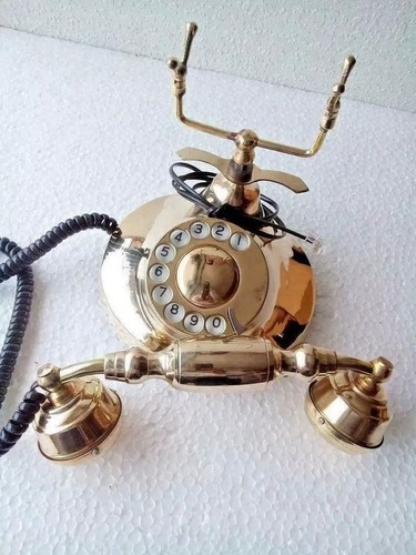 Brass rotary dial telephone - brass,