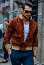 Giacca Bomber In Pelle Di