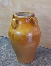 Antica Anfora In Terracotta Smaltata Con 4 Manici Primi 900.