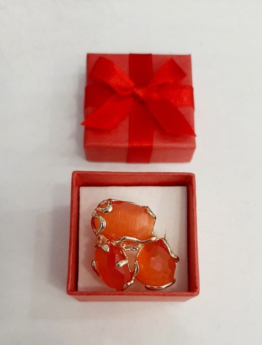 Anello ottone dorato con - in,