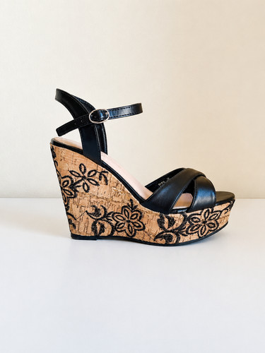 Sandali donna neri - donna, zeppa