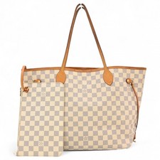 Borsa tote originale LOUIS VUITTON Damier Azur Neverfull MM marrone PVC tela ...