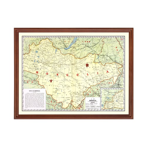Vecchia mappa della mongolia - mappa,