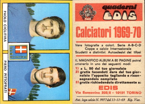 Edis 1969 calciatori - edis, 1969-70