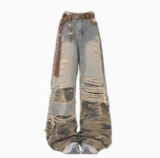 Men's Retro Blue Denim Green