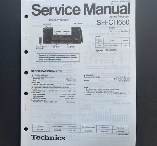 Technics ch650 sound - technics,