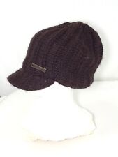 Liu Jo Berretto Da Donna Marrone Taglia Unica Cuffia Visiera In Maglia Di Lana