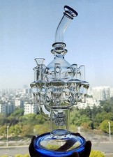 Blue bong otto cuori tubo acqua fumo riciclatore rig pneumatico con ciotola 14MM 11,9"