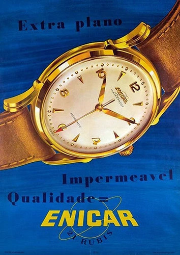 Enicar orologi poster vintage - enicar,