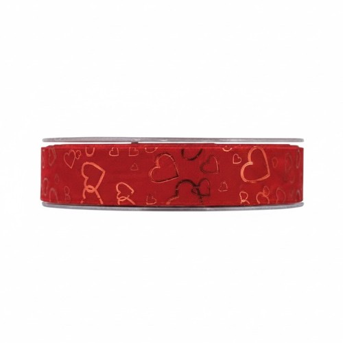 Nastro velluto rosso cuori - nastro,
