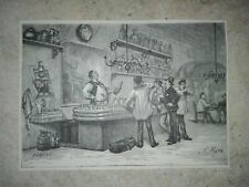 Xilografia "Lo Scannatoio di Papà Colombe"-Tratta da L'Assommoir-Emile Zola 1876