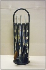 SET ATTREZZI da CAMINO in ACCIAIO inox dal DESIGN MODERNO accessori per il FUOCO