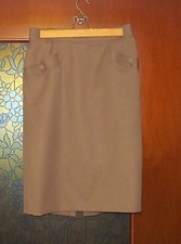 Gonna color tabacco, in lana Taglia 44