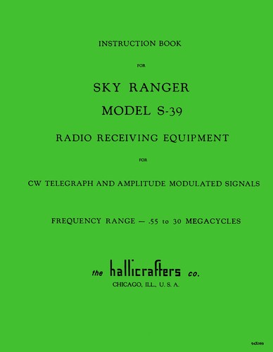 Manuale hallicrafters 39 - hallicrafters, s-39
