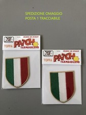 2 CONFEZIONI REGALO PATCH SCUDETTO ITALIA RICAMATO CM 5X6,3 TERMOADESIVI