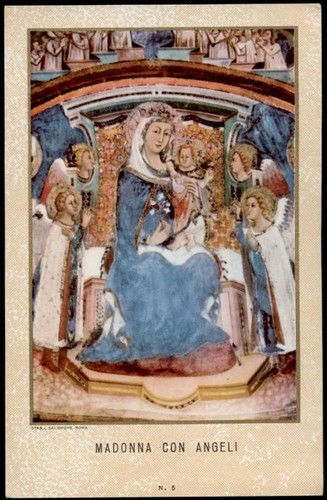 Santino holy card - madonna, con