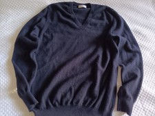 William Lockie for Crimson Navy Blue Cashmere Sweater M